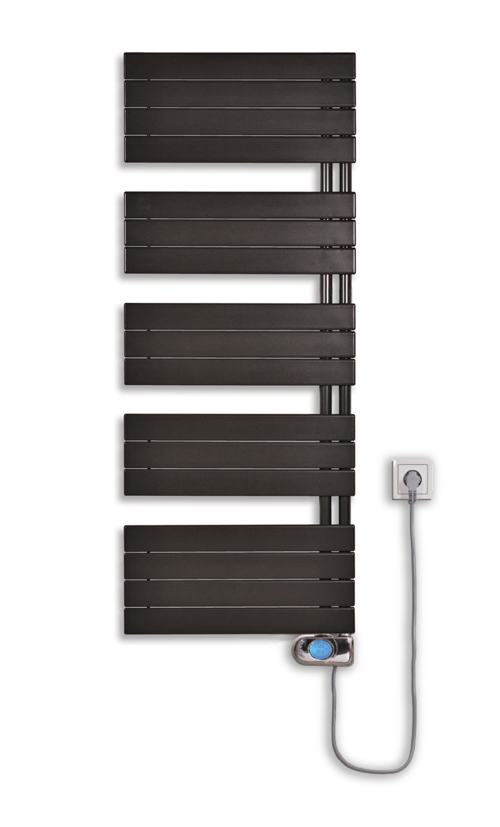 Thermal Trend DHR-EM 450 x 1510 elektrický topný žebřík, 600W DHR-EM 450/1510-600W antracit/černá, celkový pohled