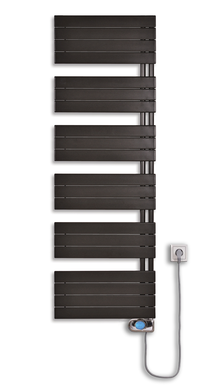 Thermal Trend DHR-EM 450 x 1798 elektrický topný žebřík, 700W DHR-EM 450/1798-700W antracit/černá, celkový pohled