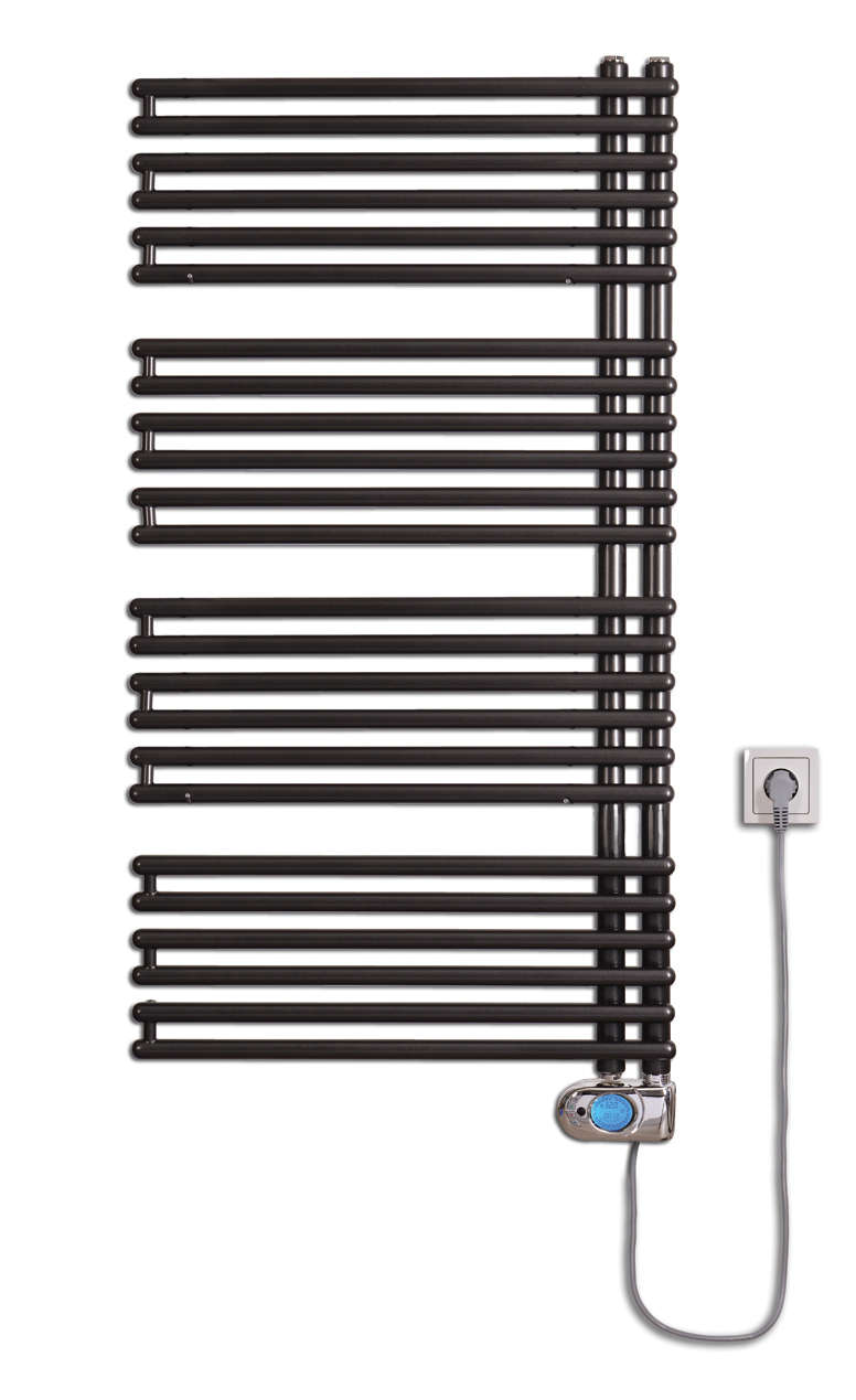 Thermal Trend HTO-EM 746 x 1126 elektrický topný žebřík, 700W HTO-EM 746/1126-700W antracit/černá, celkový pohled
