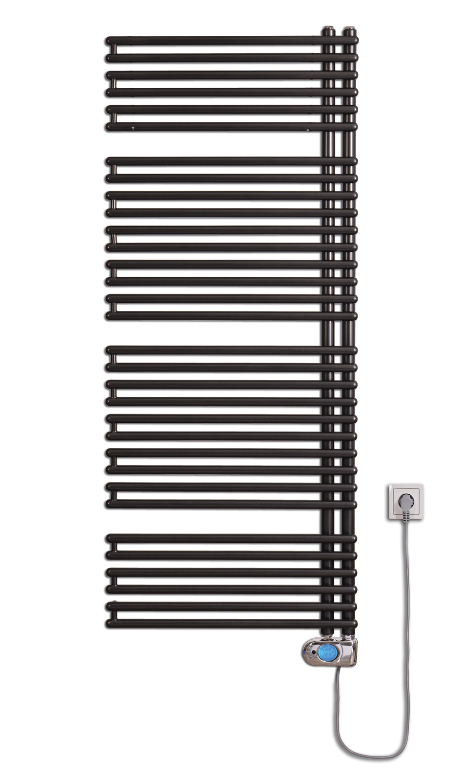 Thermal Trend HTO-EM 496 x 1454 elektrický topný žebřík, 600W HTO-EM 496/1454-600W antracit/černá, celkový pohled