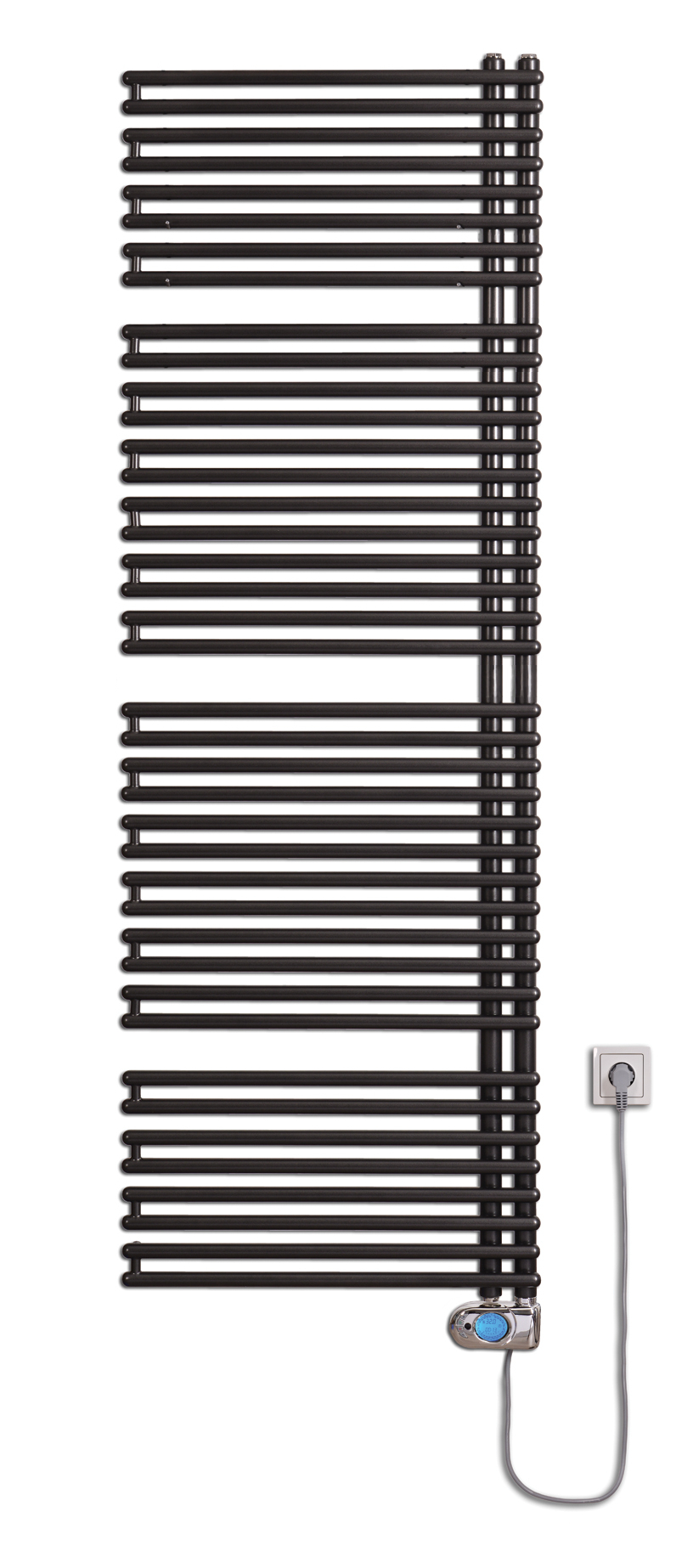 Thermal Trend HTO-EM 496 x 1782 elektrický topný žebřík, 800W HTO-EM 496/1782-800W antracit/černá, celkový pohled