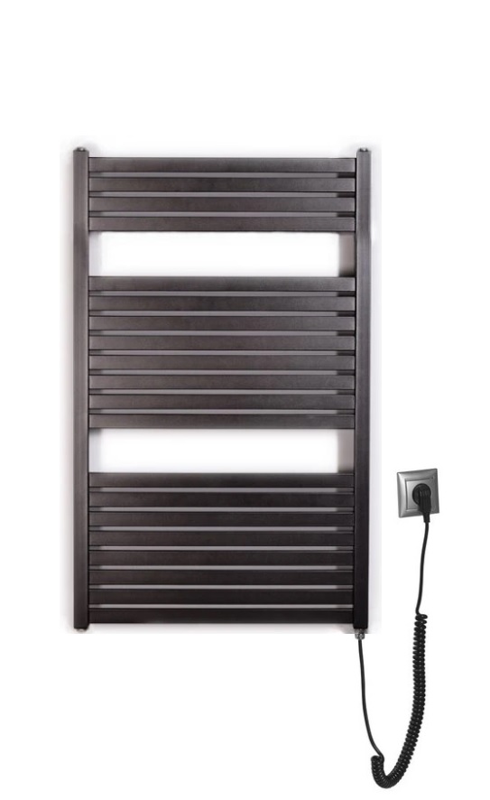 Thermal Trend KH-E 450 x 970 elektrický topný žebřík, 300W KH-E 450/970-300W antracit/černá, celkový pohled