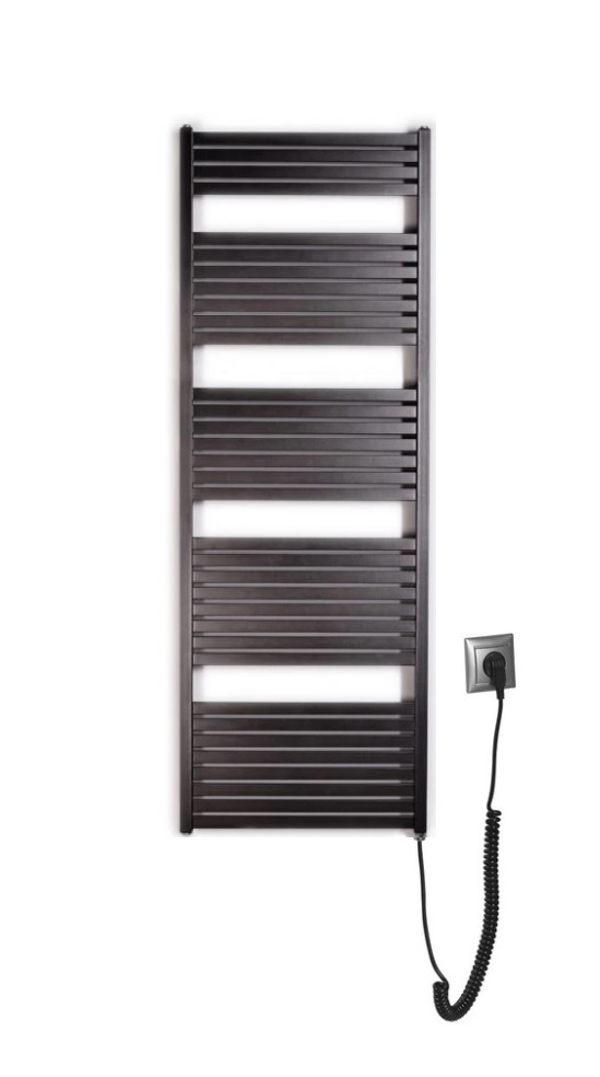 Thermal Trend KH-E 750 x 1690 elektrický topný žebřík, 1000W KH-E 750/1690-1000W antracit/černá, celkový pohled