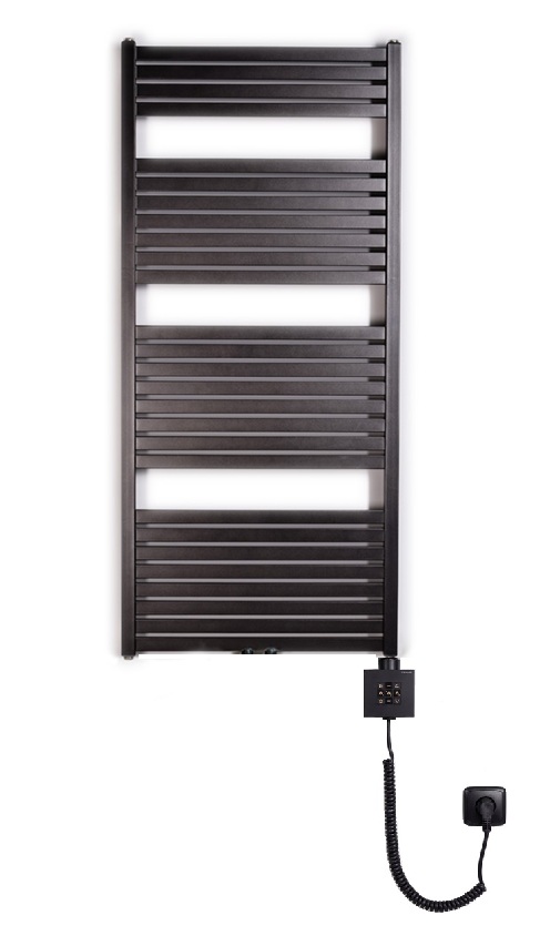 Thermal Trend KH-EX 450 x 1330 elektrický topný žebřík, 500W KH-EX 450/1330-500W antracit/černá, celkový pohled