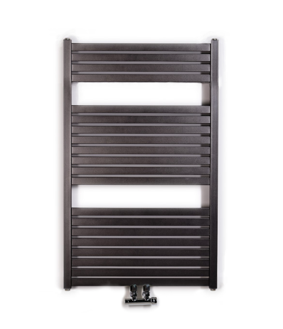 Thermal Trend KH 450 x 970 kombinovaný topný žebřík, středové připojení KH 450/970 SP antracit/černá, celkový pohled