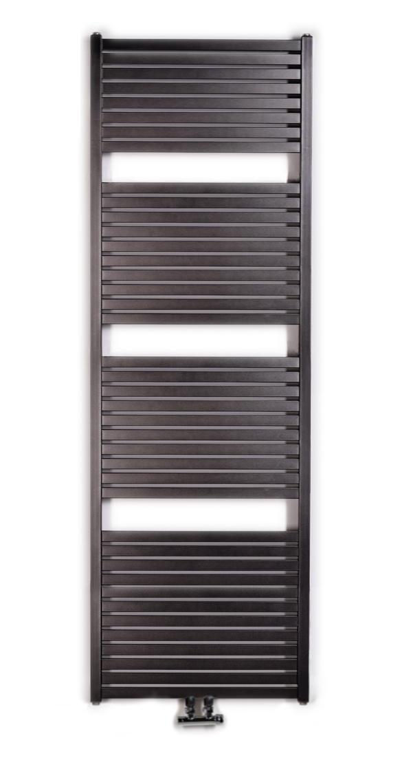 Thermal Trend KH 750 x 1850 kombinovaný topný žebřík, středové připojení KH 750/1850 SP antracit/černá, celkový pohled