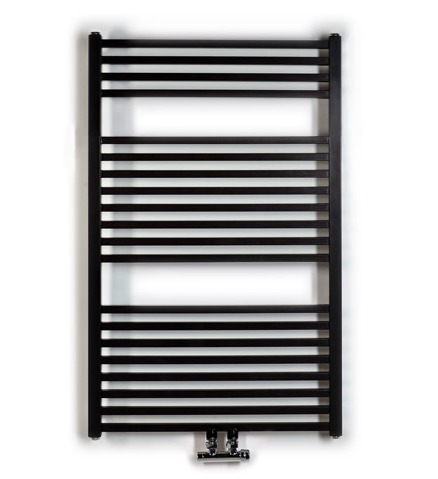 Thermal Trend KQ 750 x 960 kombinovaný topný žebřík, středové připojení KQ 750/960 SP antracit/černá, celkový pohled