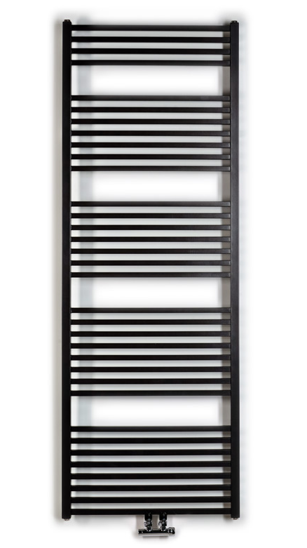 Thermal Trend KQ 600 x 1680 kombinovaný topný žebřík, středové připojení KQ 600/1680 SP antracit/černá, celkový pohled