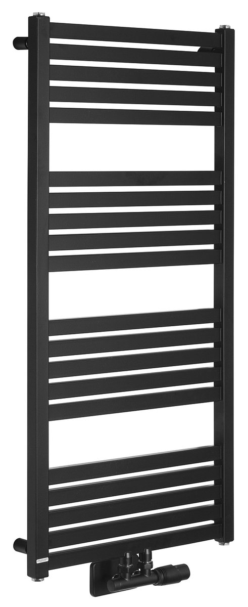 Sapho GRUNT otopné těleso rovné 500x1050mm, středové připojení, černá mat, celkový pohled
