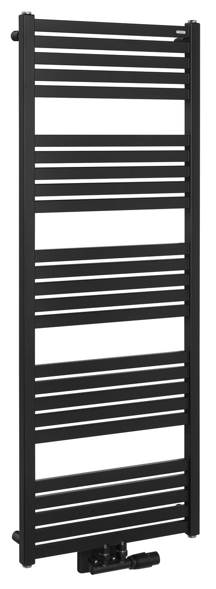 Sapho GRUNT otopné těleso rovné 500x1330 mm, středové připojení, černá mat, celkový pohled