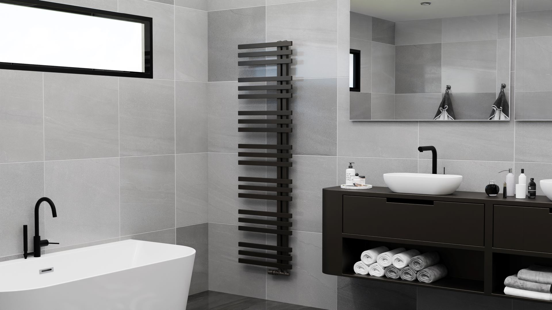 Isan Echo koupelnový radiator 1735x500 mm, 635 W, DECC17350500, další fotografie výrobce