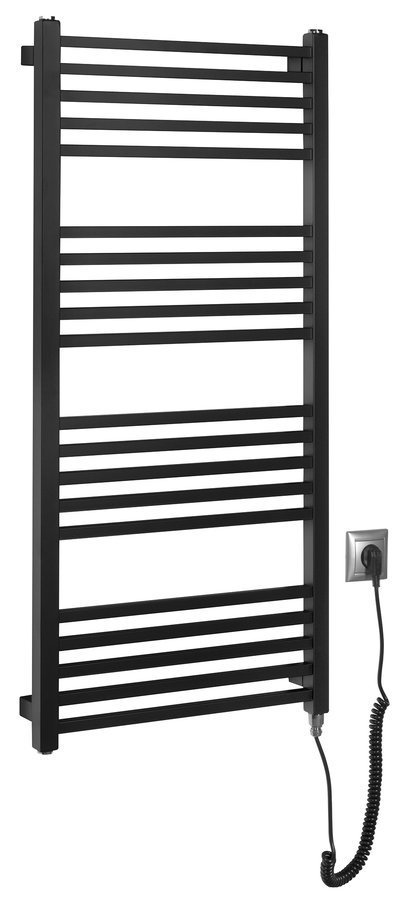 Sapho METRO-E elektrické otopné těleso rovné 500x1060mm, 400 W, černá mat, celkový pohled