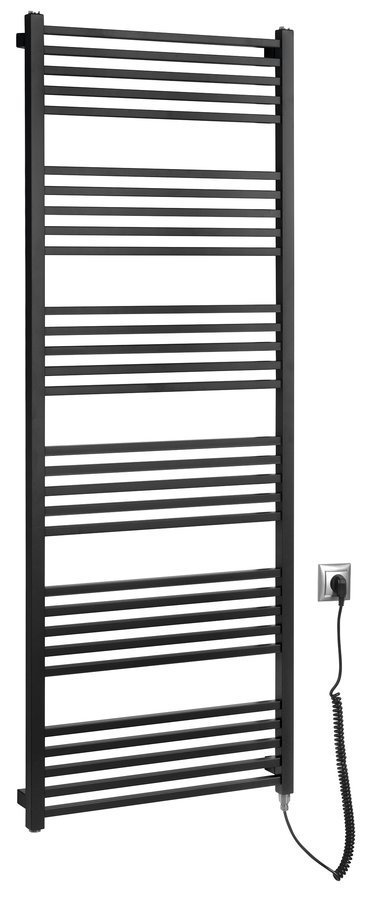 Sapho METRO-E elektrické otopné těleso rovné 600x1620mm, 800 W, černá mat, celkový pohled