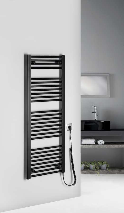 Aqualine DIRECT-E elektrické otopné těleso rovné 450x1320 mm, 400 W, černá, další fotografie výrobce