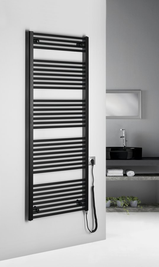 Aqualine DIRECT-E elektrické otopné těleso rovné 600x1680 mm, 800 W, černá, další fotografie výrobce