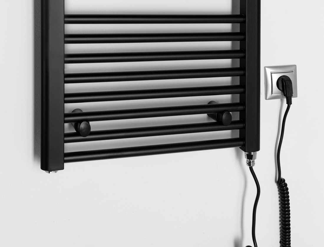 Aqualine DIRECT-E elektrické otopné těleso rovné 450x960 mm, 300 W, černá, další fotografie výrobce