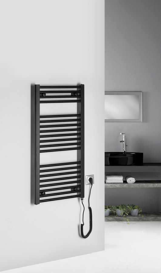 Aqualine DIRECT-E elektrické otopné těleso rovné 450x960 mm, 300 W, černá, další fotografie výrobce