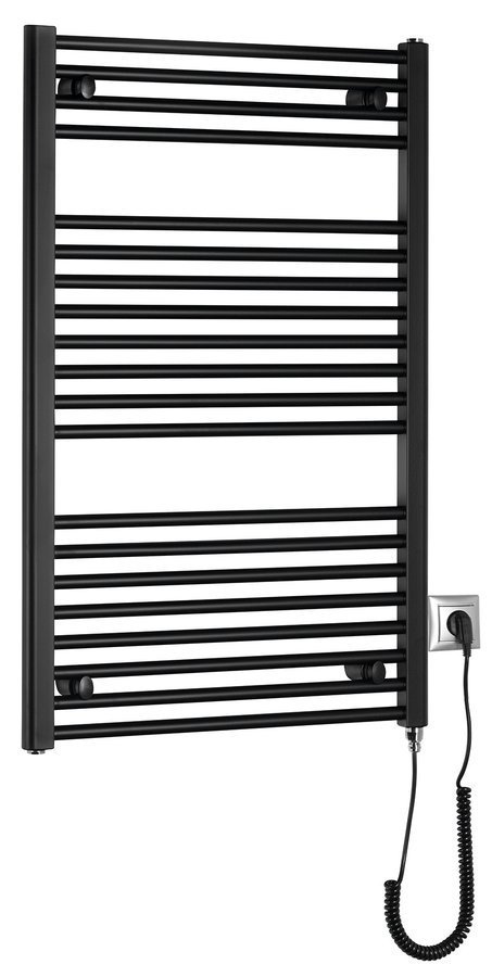 Aqualine DIRECT-E elektrické otopné těleso rovné 600x960 mm, 400 W, černá, celkový pohled