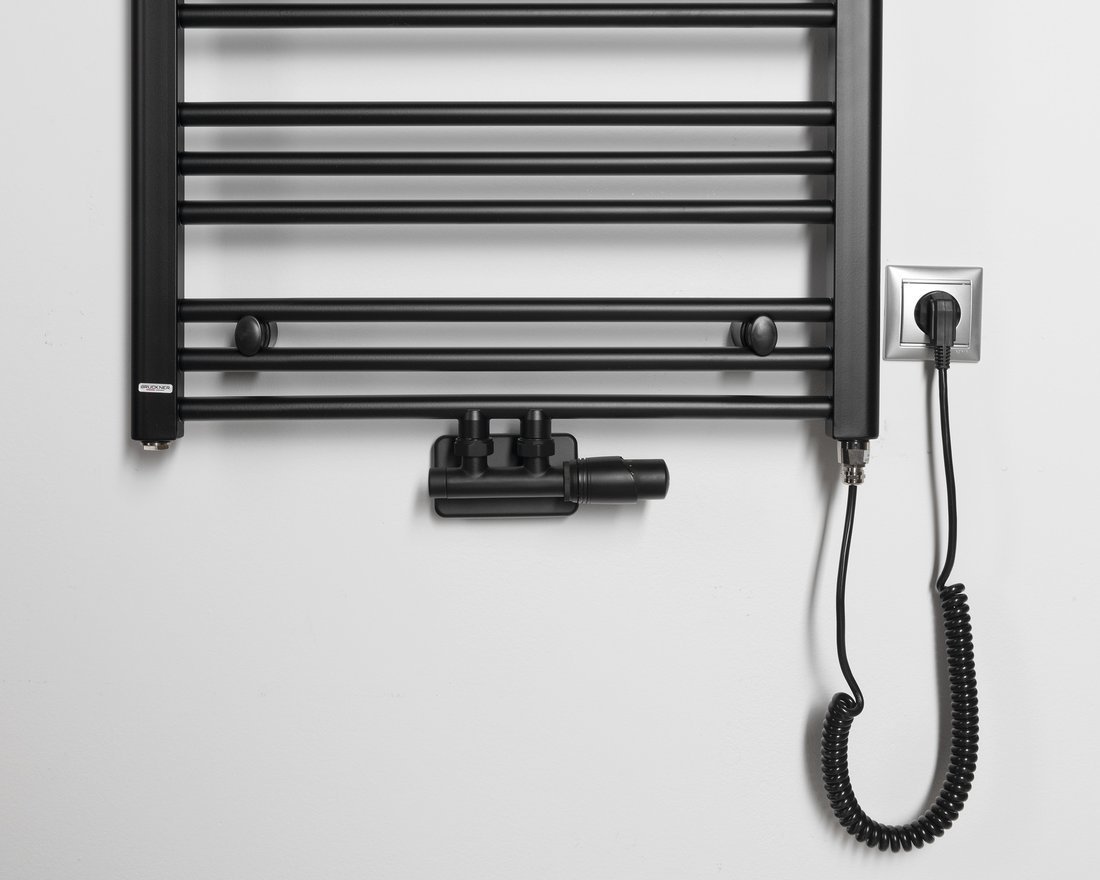 Aqualine Topná tyč, kroucený kabel/černá, 300 W, v topném žebříku se zásuvkou