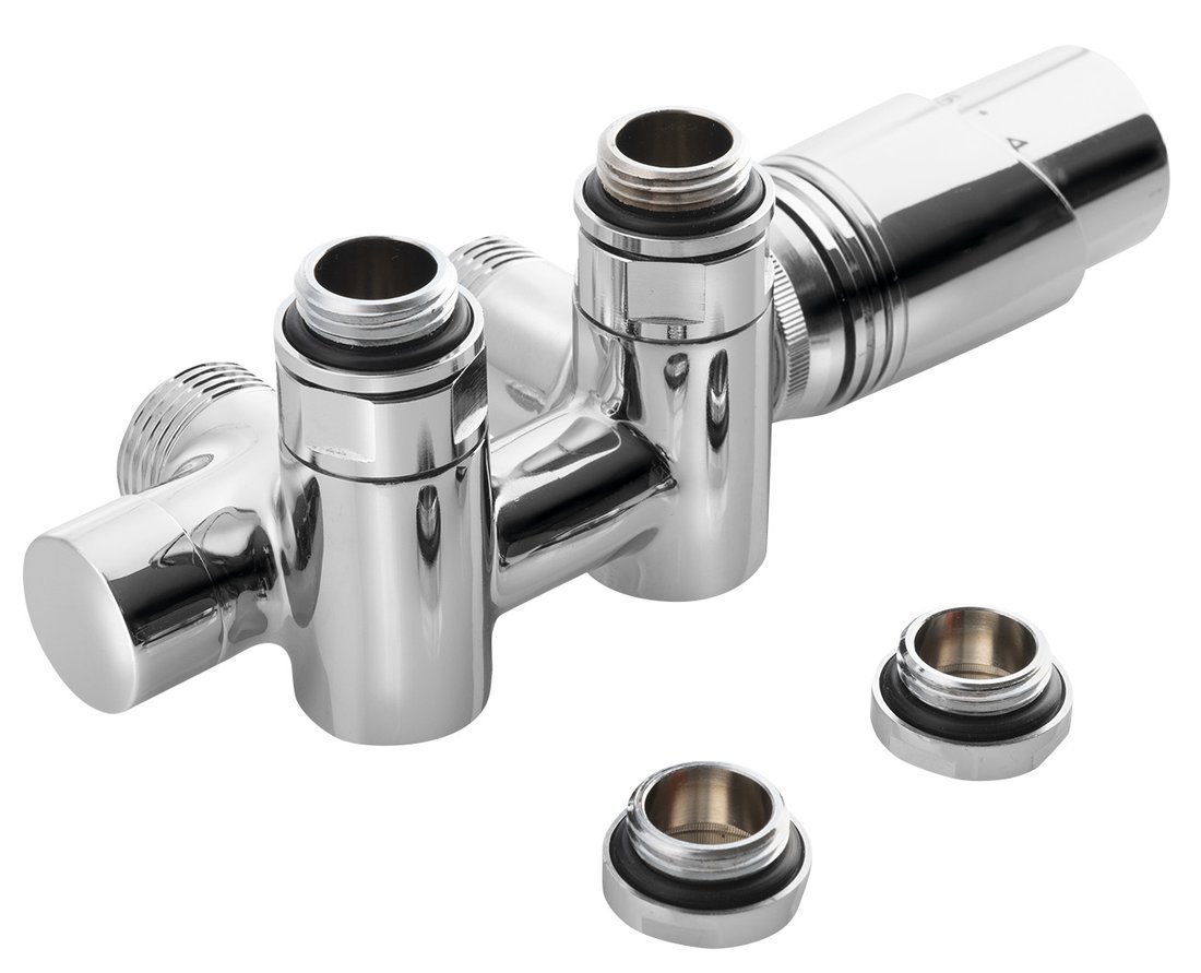 Sapho WICHER COMBI připojovací sada termostatická pro středové připojení 50mm, chrom, celkový pohled