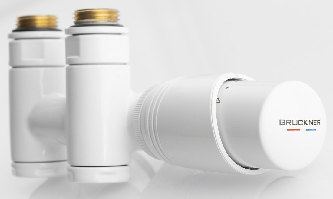 Sapho WICHER COMBI připojovací sada termostatická pro středové připojení 50mm, bílá, ventily se svěrným šroubením