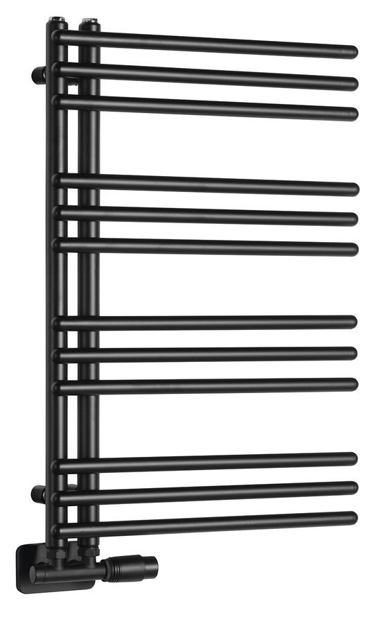 Aqualine POSEIDON otopné těleso 450x740mm, černá mat, celkový pohled