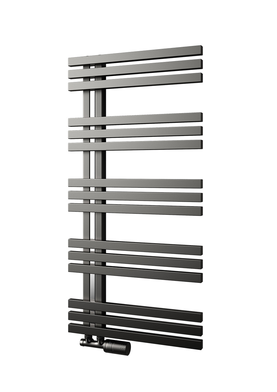 Isan Echo Inox koupelnový radiátor 1220x500 mm, 559 W, barva nerez,, celkový pohled