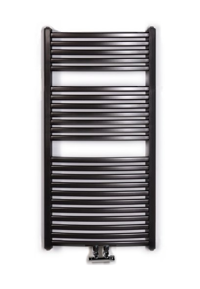 Thermal Trend KM 900 x 1233 kombinovaný topný žebřík, středové připojení KM 900/1233 SP antracit/černá, celkový pohled